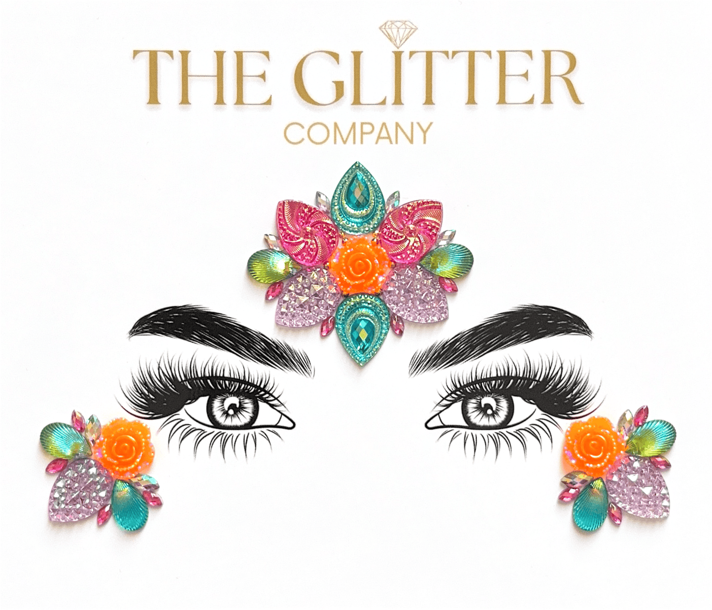 Neon Wildflower Face Gem