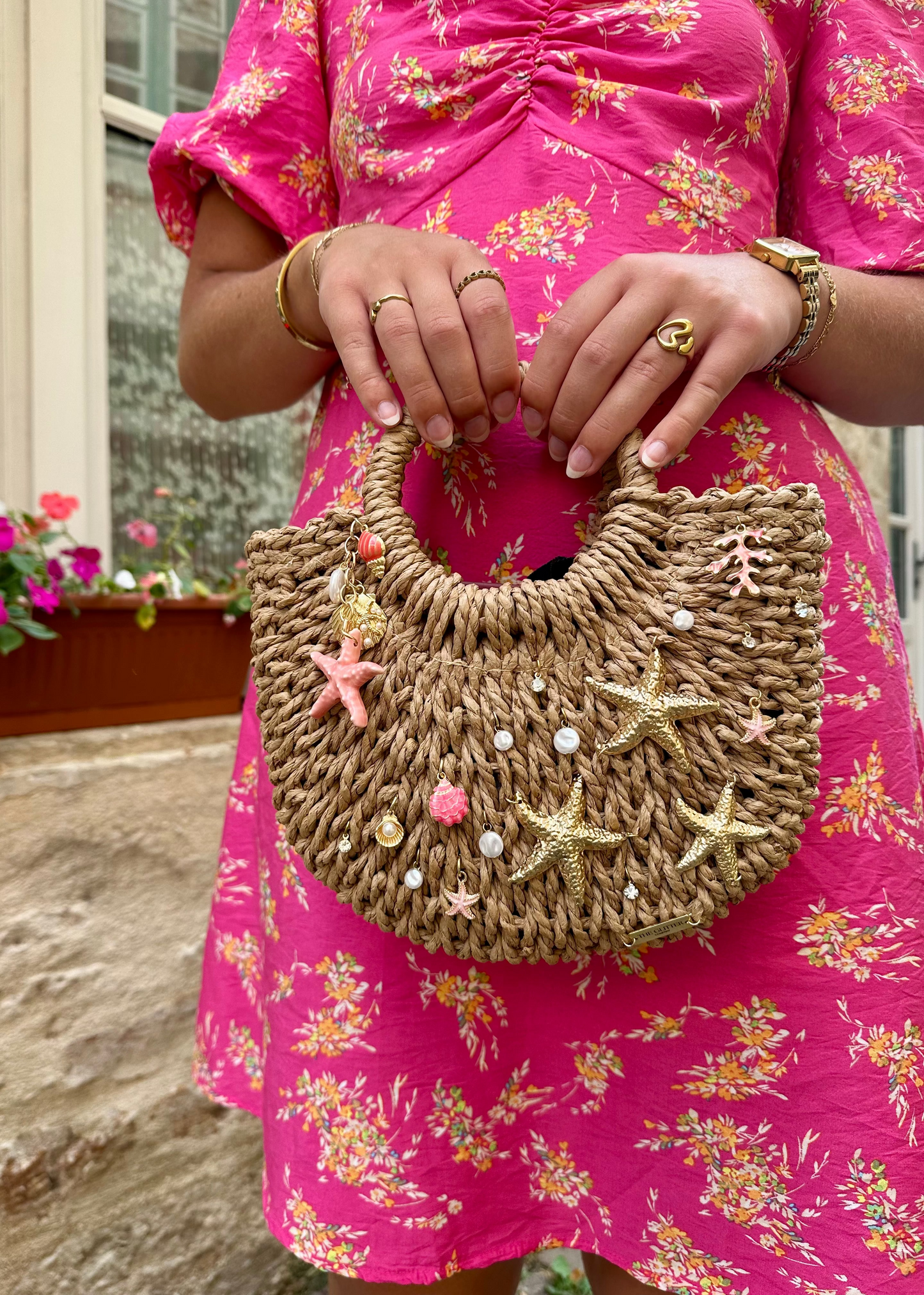Pink Sea Life Beach Bag