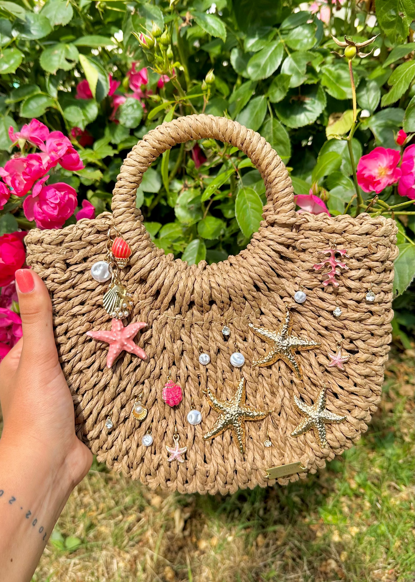 Pink Sea Life Beach Bag