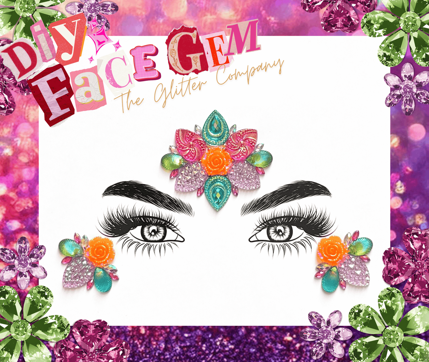 DIY Neon Wildflower Face Gem Kit